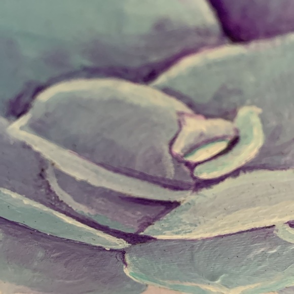 Original Succulents Artwork Acrylic On Stretched Canvas 8x10 - Picture 3 of 5